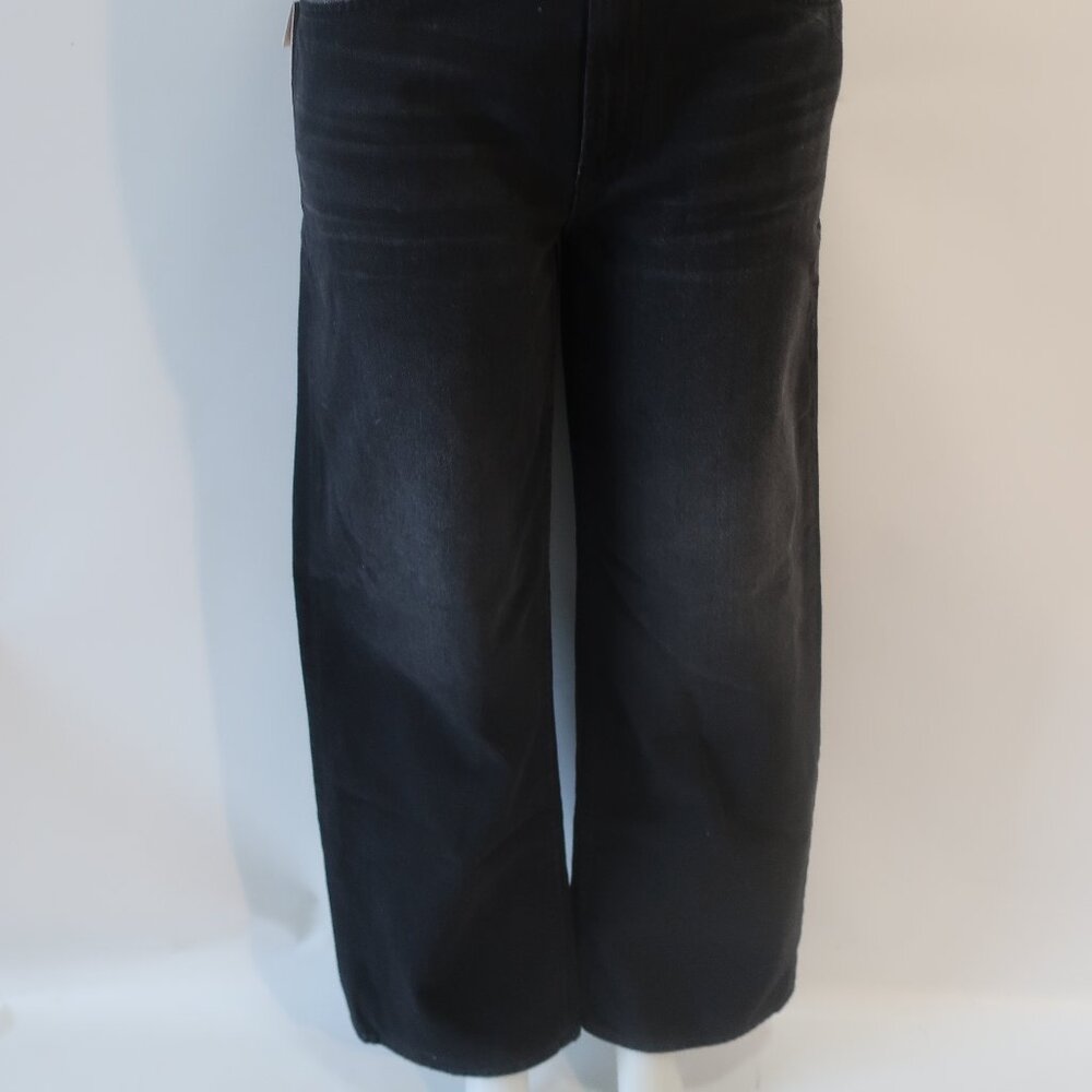 NWT Womens Mother Black Magic (Item- 9) The Spinner Zip Sneak Wide Leg Jeans 27 - Picture 6 of 16
